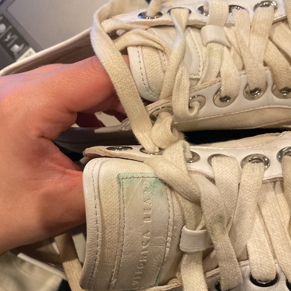 Veronica Beard / Parise white Canvas Leather Sneakers 6 - Picture 6 of 8
